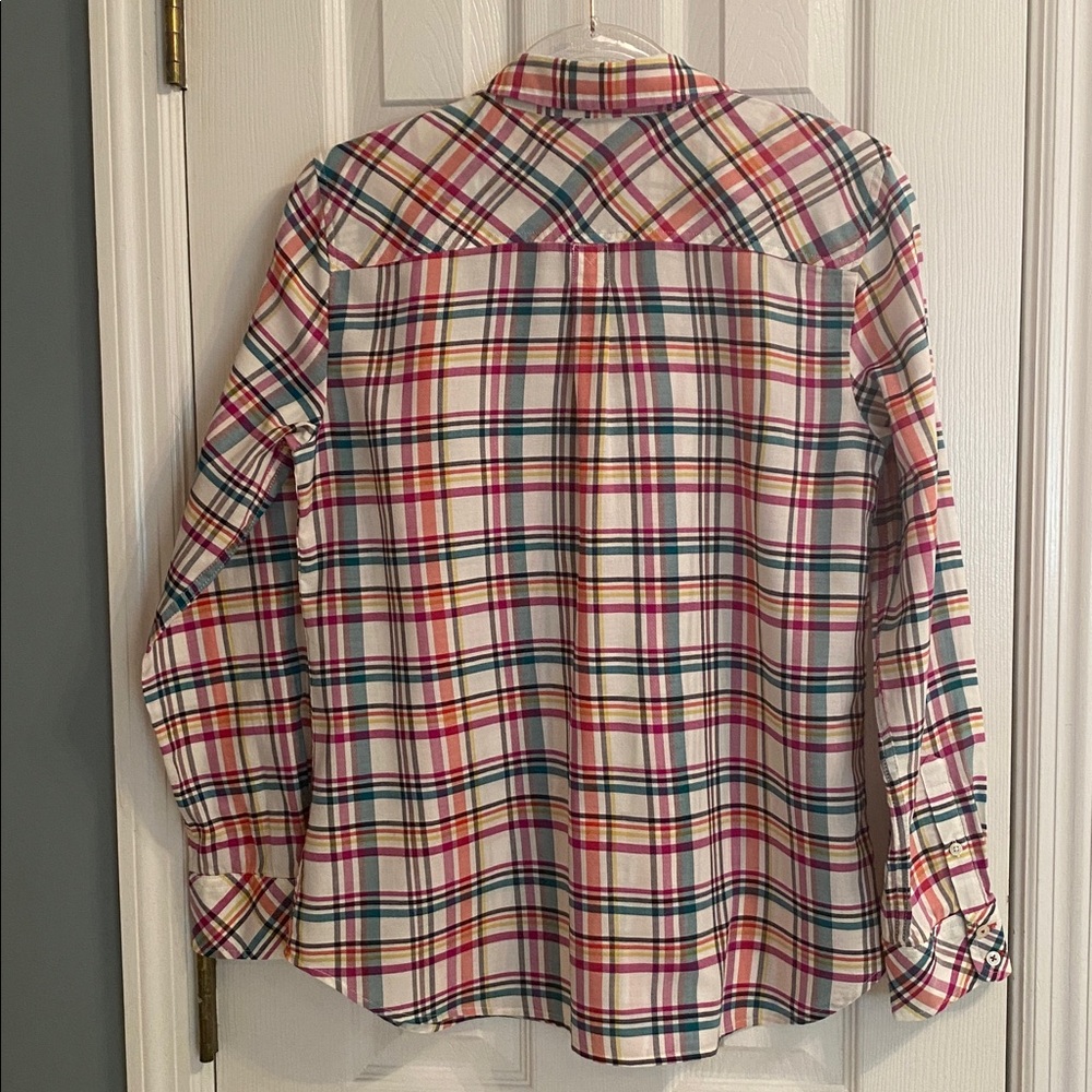 TALBOTS SIZE SMALL POPPY PLAID CLASSIC COTTON SHIRT - New with Tags - Picture 6 of 8